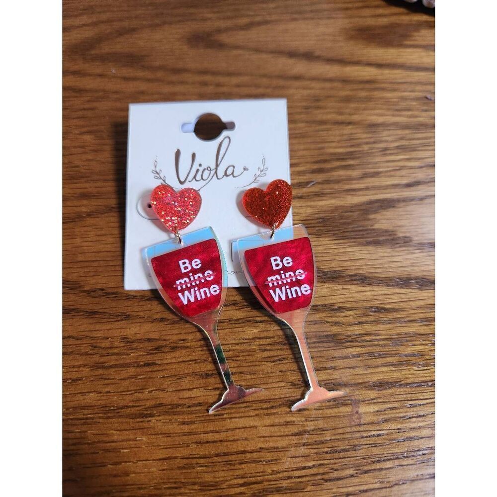 Viola Be Mine Wine Earrings